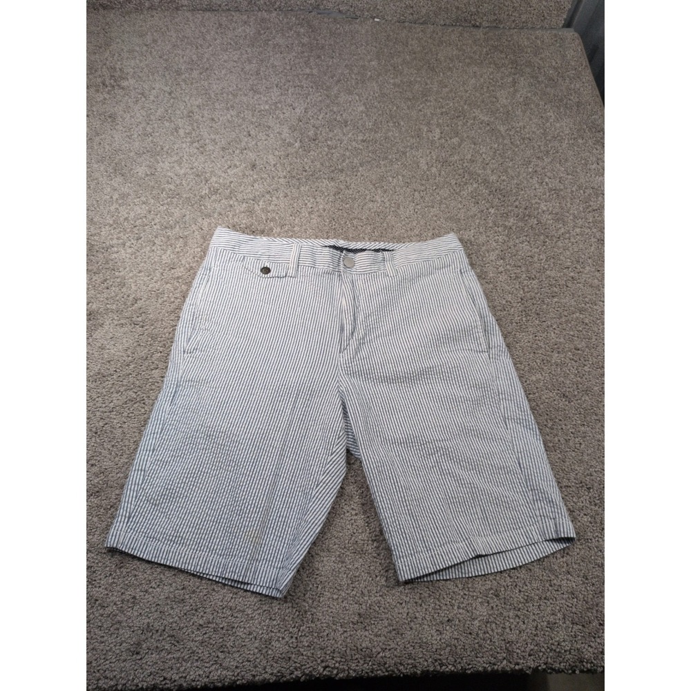 Maide Golf Bonobos Mens 32 Blue White Seersucker Striped Shorts‎ Cotton Blend
